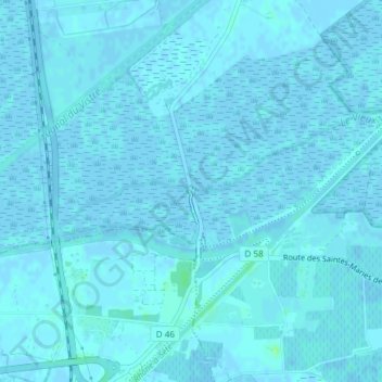 Topografische Karte Tour Carbonnière, Höhe, Relief