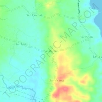 Topografische Karte San Ramon, Höhe, Relief