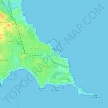 Topografische Karte Port Haliguen, Höhe, Relief