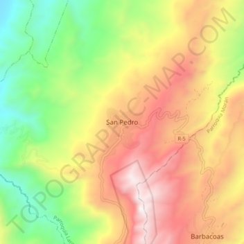 Topografische Karte San Pedro, Höhe, Relief
