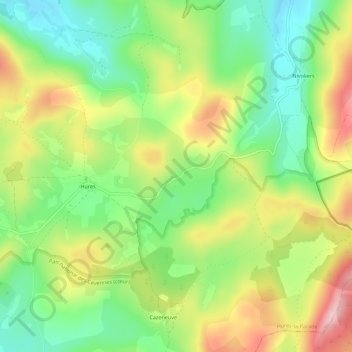 Topografische Karte Le Villaret, Höhe, Relief
