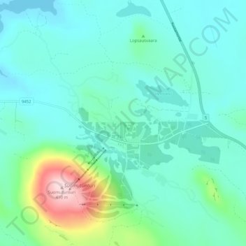 Topografische Karte Suomu, Höhe, Relief