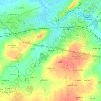 Topografische Karte La Rivière, Höhe, Relief