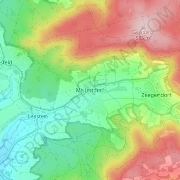 Topografische Karte Mistendorf, Höhe, Relief