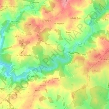 Topografische Karte Chaufaille, Höhe, Relief