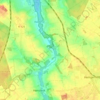 Topografische Karte Gut Hoope, Höhe, Relief