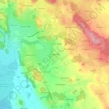 Topografische Karte Kleinschäding, Höhe, Relief