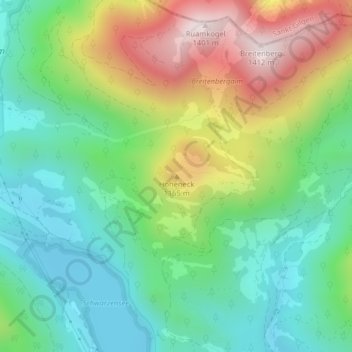 Topografische Karte Hoheneck, Höhe, Relief