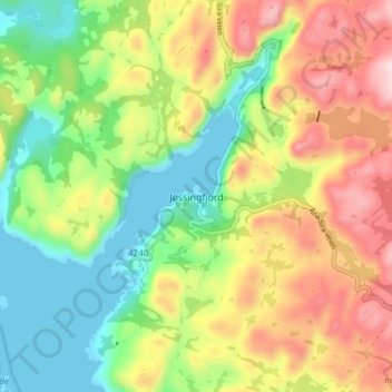 Topografische Karte Jøssingfjord, Höhe, Relief