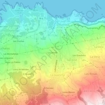 Topografische Karte La Cañada, Höhe, Relief