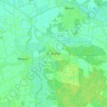 Topografische Karte St. Dionys, Höhe, Relief
