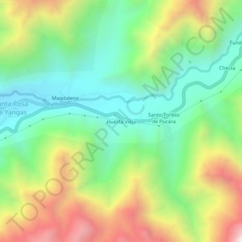 Topografische Karte Huerta Vieja, Höhe, Relief