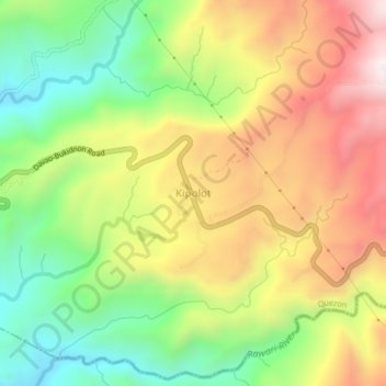 Topografische Karte Kipolot, Höhe, Relief