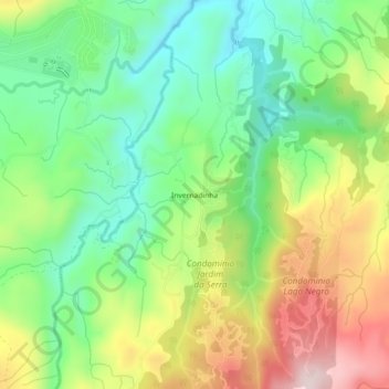 Topografische Karte Invernadinha, Höhe, Relief