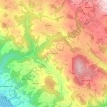Topografische Karte Schlagberg, Höhe, Relief