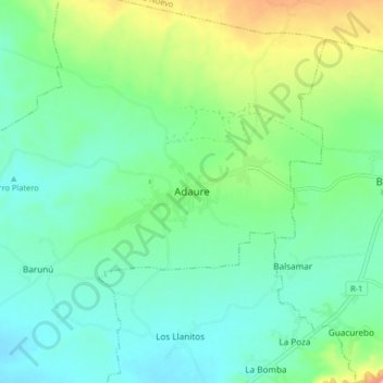 Topografische Karte Adaure, Höhe, Relief