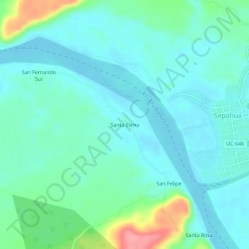Topografische Karte Santa Elena, Höhe, Relief
