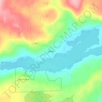 Topografische Karte Laxsjö, Höhe, Relief
