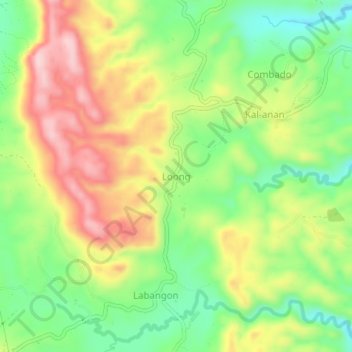 Topografische Karte Loong, Höhe, Relief
