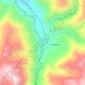 Topografische Karte Amparaes, Höhe, Relief