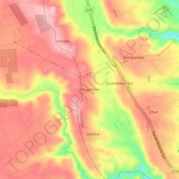 Topografische Karte Chugchilan, Höhe, Relief