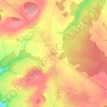 Topografische Karte La Croisée, Höhe, Relief