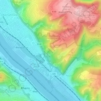 Topografische Karte Karstel, Höhe, Relief