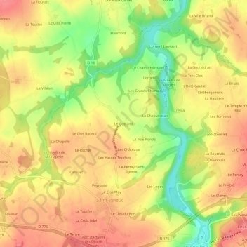 Topografische Karte Le Goëland, Höhe, Relief