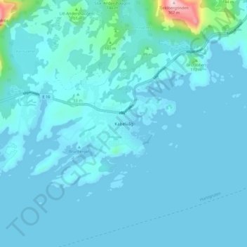 Topografische Karte Kabelvåg, Höhe, Relief