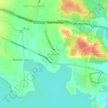 Topografische Karte Khanapur, Höhe, Relief