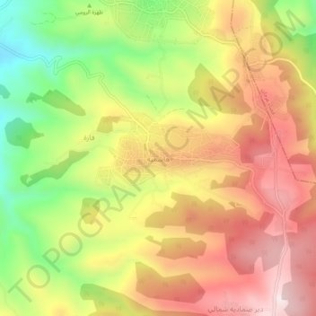 Topografische Karte هاشمية, Höhe, Relief