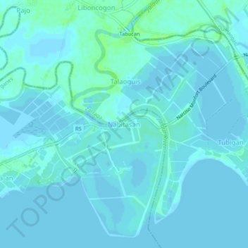 Topografische Karte Nabitasan, Höhe, Relief