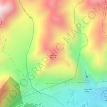 Topografische Karte Cerro La Hechicera, Höhe, Relief