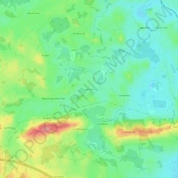 Topografische Karte Luimoos, Höhe, Relief