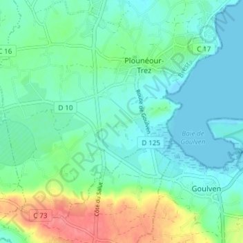 Topografische Karte Kermone Bras, Höhe, Relief