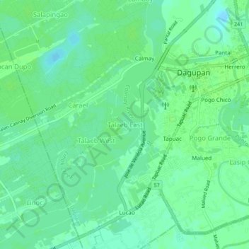 Topografische Karte Talaeb East, Höhe, Relief