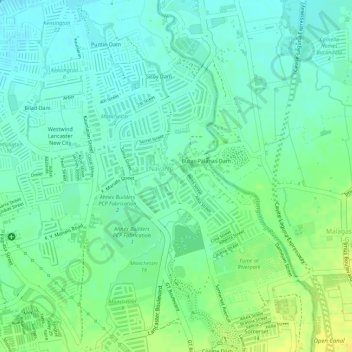 Topografische Karte Kaliwa Dam, Höhe, Relief