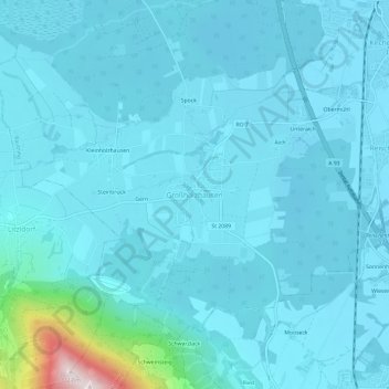 Topografische Karte Großholzhausen, Höhe, Relief