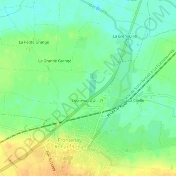 Topografische Karte La Chatte, Höhe, Relief