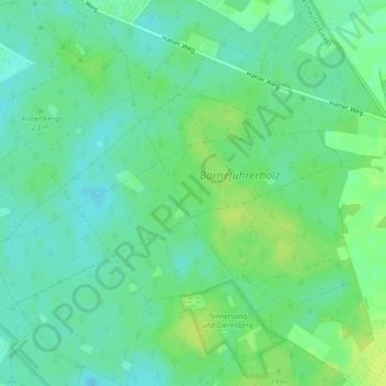 Topografische Karte Osenberge, Höhe, Relief