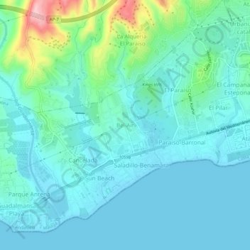 Topografische Karte Bel-Air, Höhe, Relief