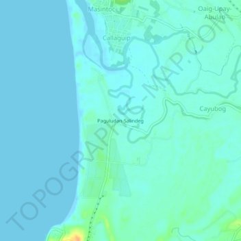 Topografische Karte Paguludan-Salindeg, Höhe, Relief