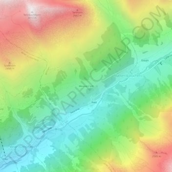 Topografische Karte Weissenried, Höhe, Relief