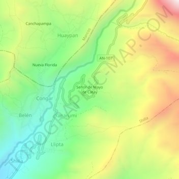 Topografische Karte Señor de Mayo de Catay, Höhe, Relief