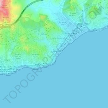 Topografische Karte Urbanización Torrenueva, Höhe, Relief