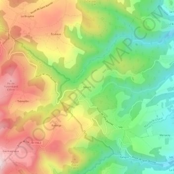 Topografische Karte Maure, Höhe, Relief