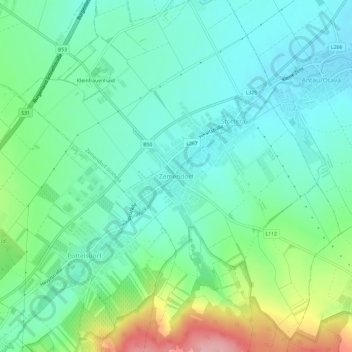 Topografische Karte Zemendorf, Höhe, Relief