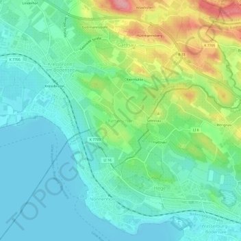 Topografische Karte Retterschen, Höhe, Relief
