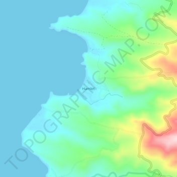 Topografische Karte Hamlet, Höhe, Relief