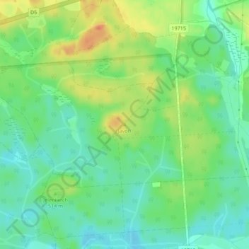 Topografische Karte Ahornberg, Höhe, Relief